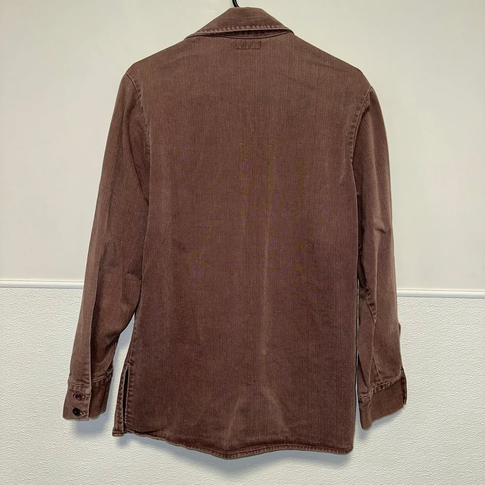 Levi's Double Pocket Denim Jacket 70s Big E Size Medium Brown Maroon Rare Unisex
